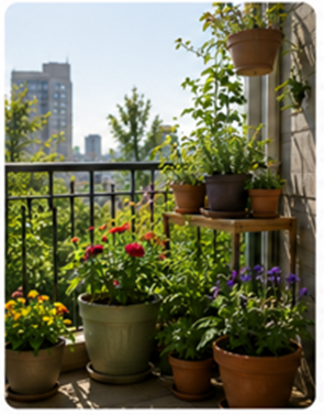 Balcones y macetas